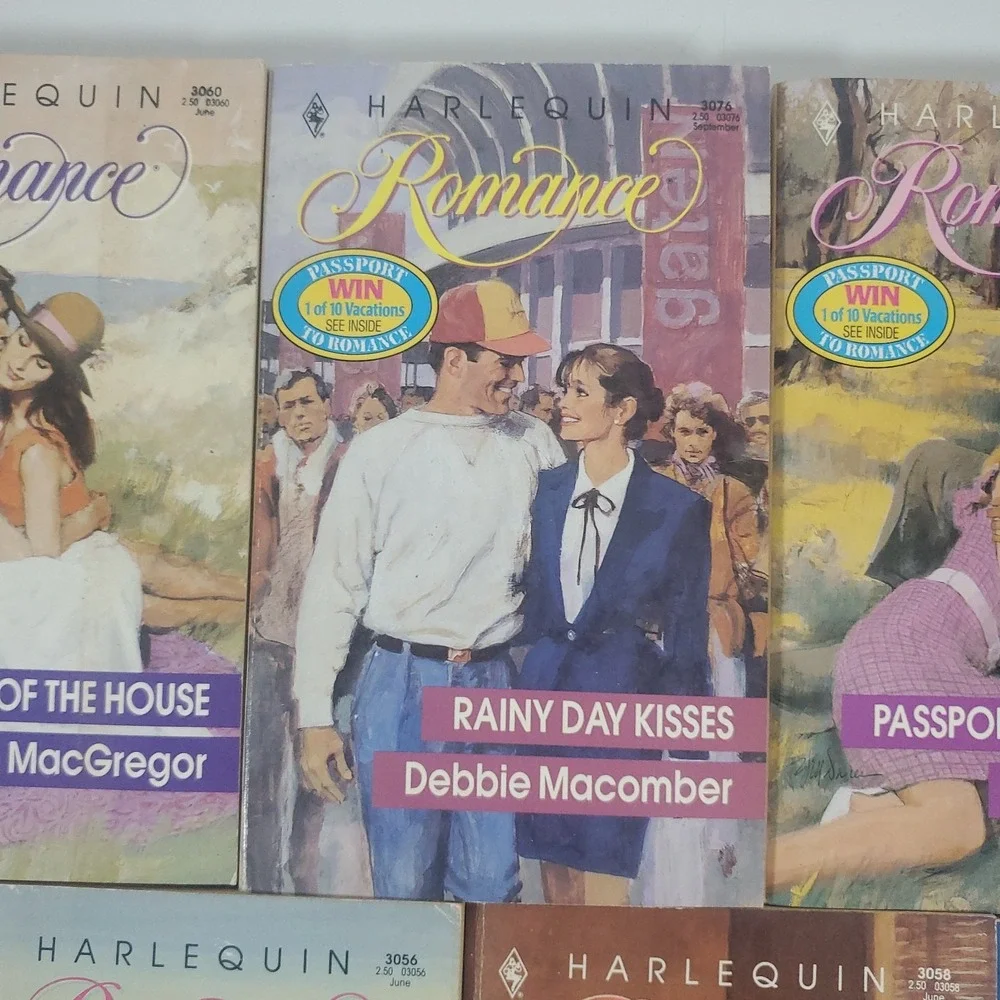 Harlequin Romances Vintage Books 1990. Various Authors. Lot Of 7